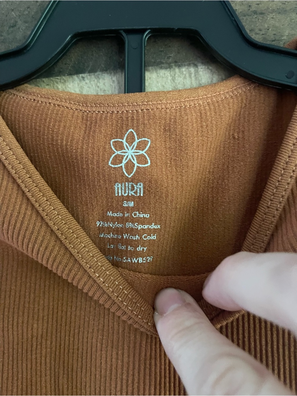 Aura Rust Ribbed Tank Top - Picture 3 of 3